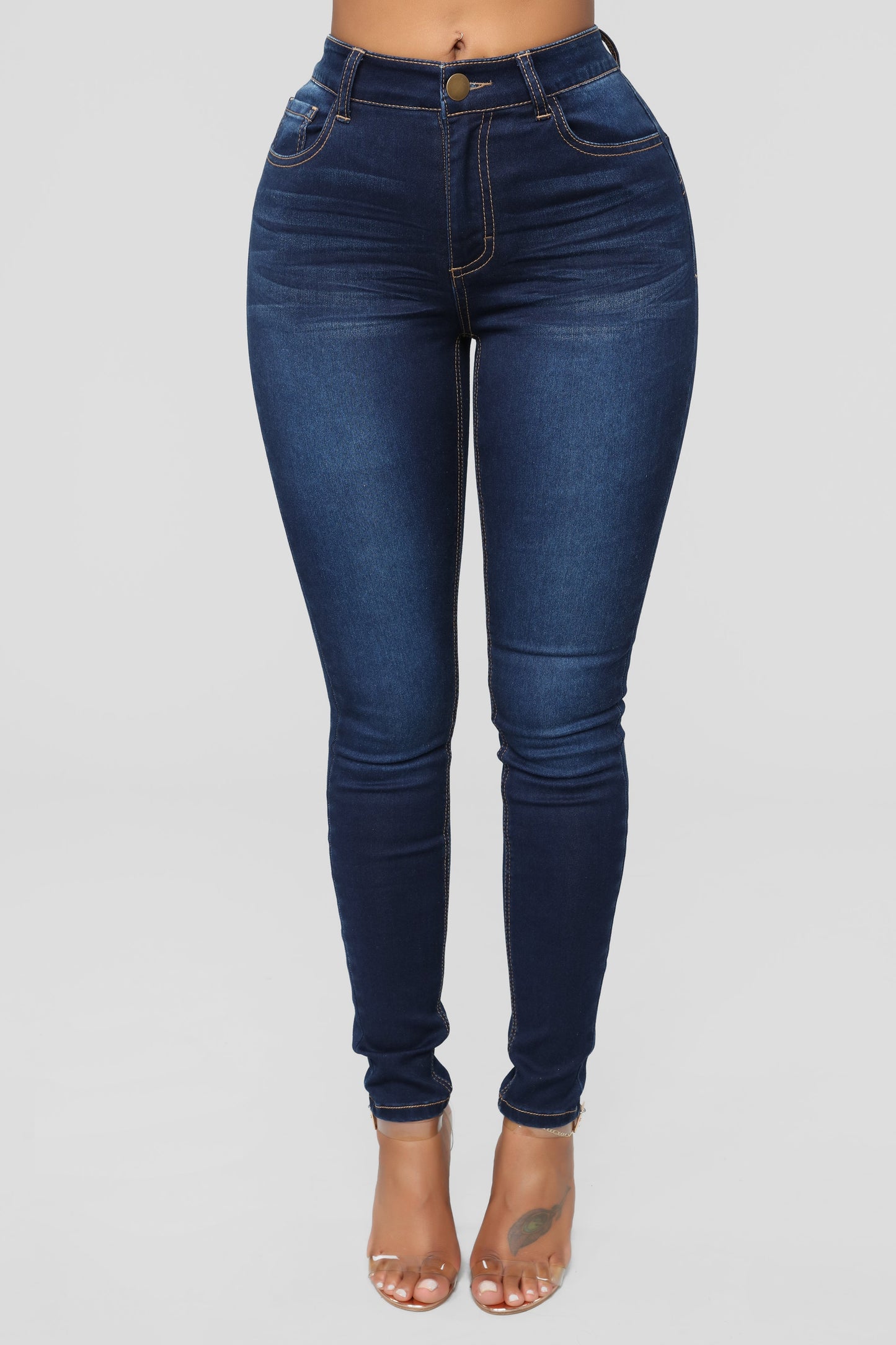 Alexa High Rise Booty Lifter Skinny Jeans - Dark Denim