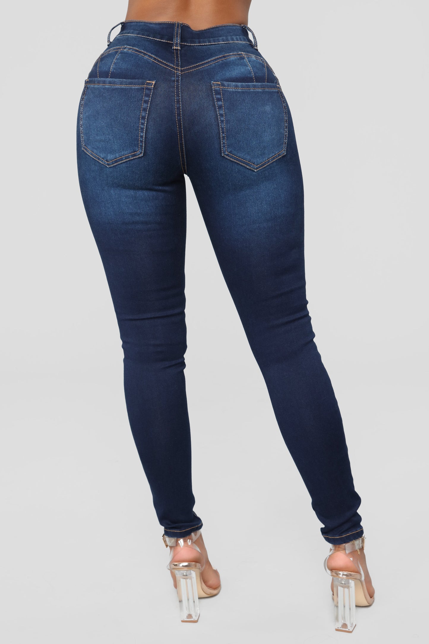 Alexa High Rise Booty Lifter Skinny Jeans - Dark Denim