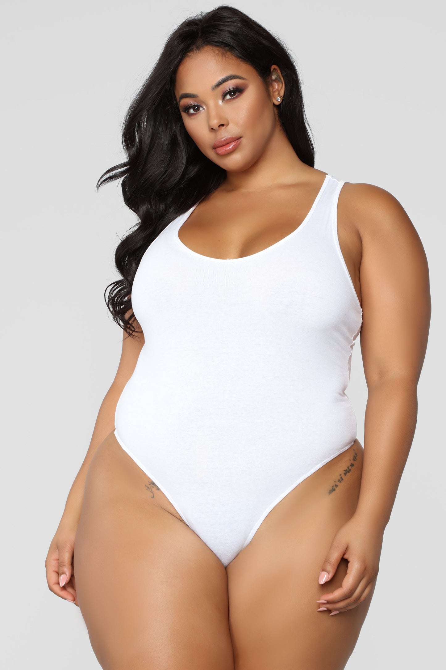 Zoey Racer Back Bodysuit - White