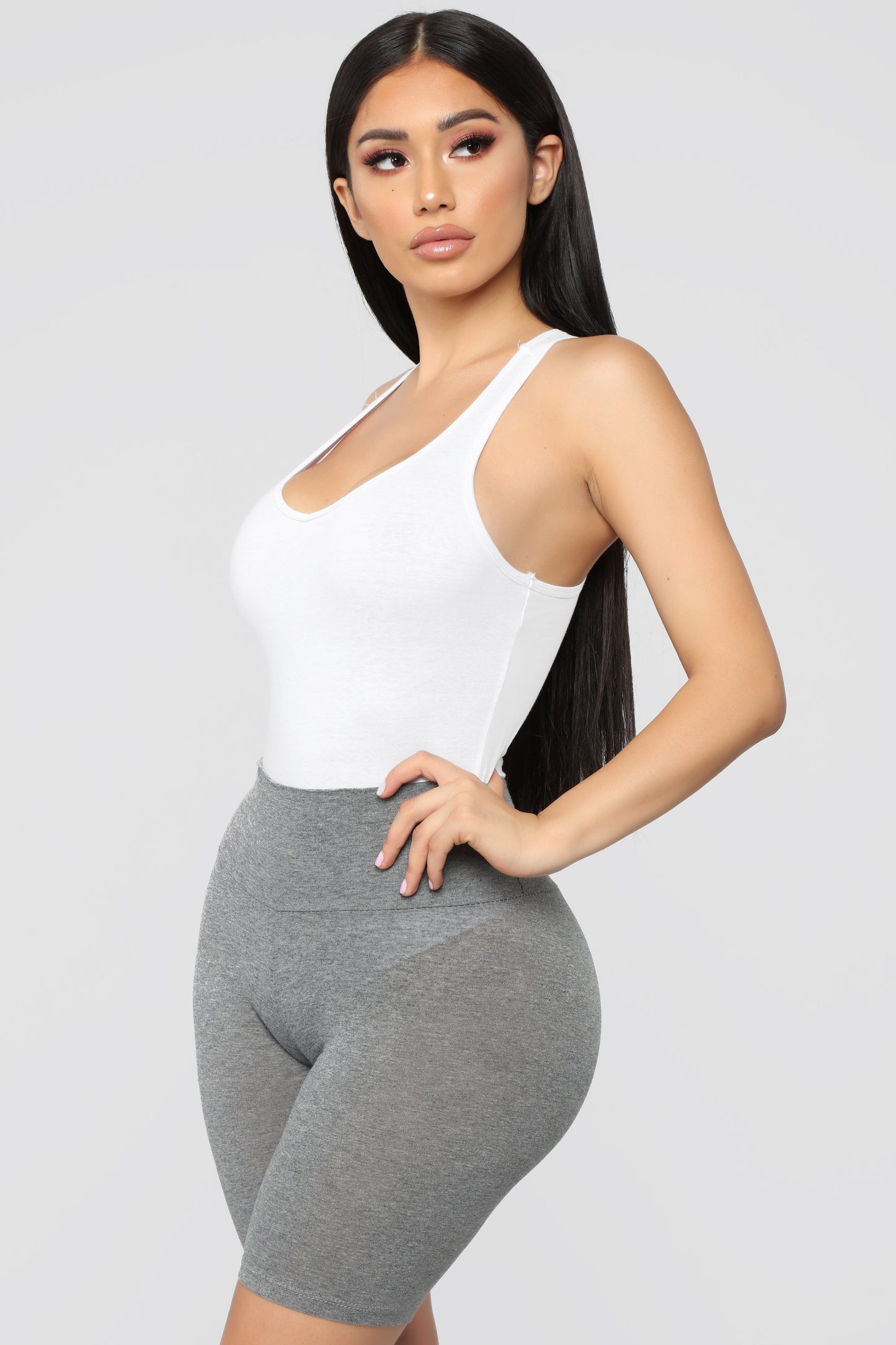 Zoey Racer Back Bodysuit - White