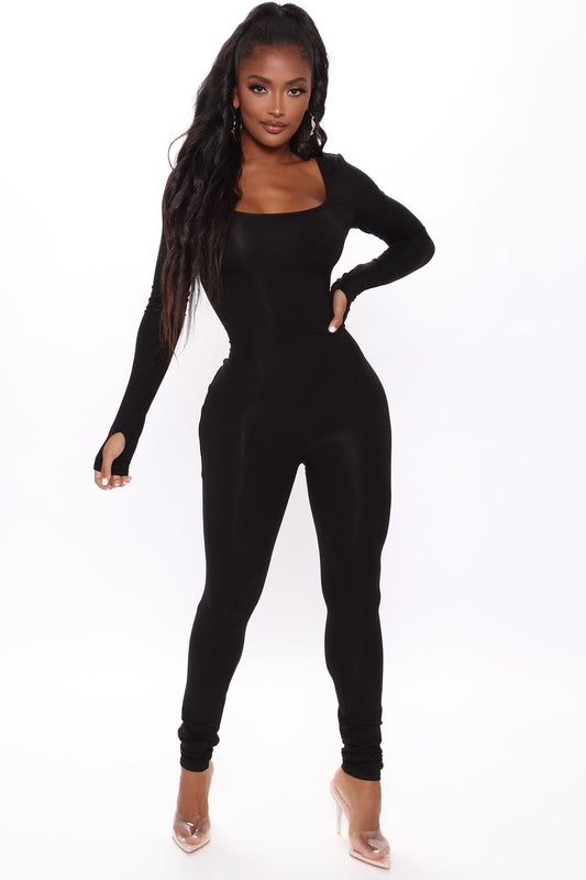 Nova Season Long Sleeve Jumpsuit - Black