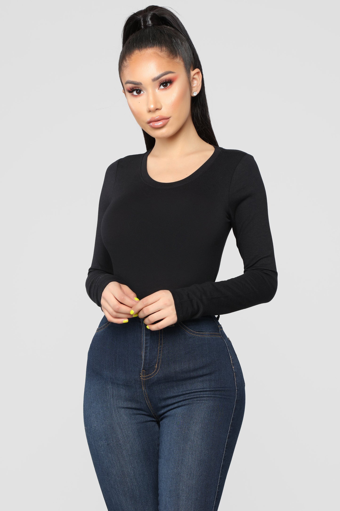 Julia Long Sleeve Top - Black