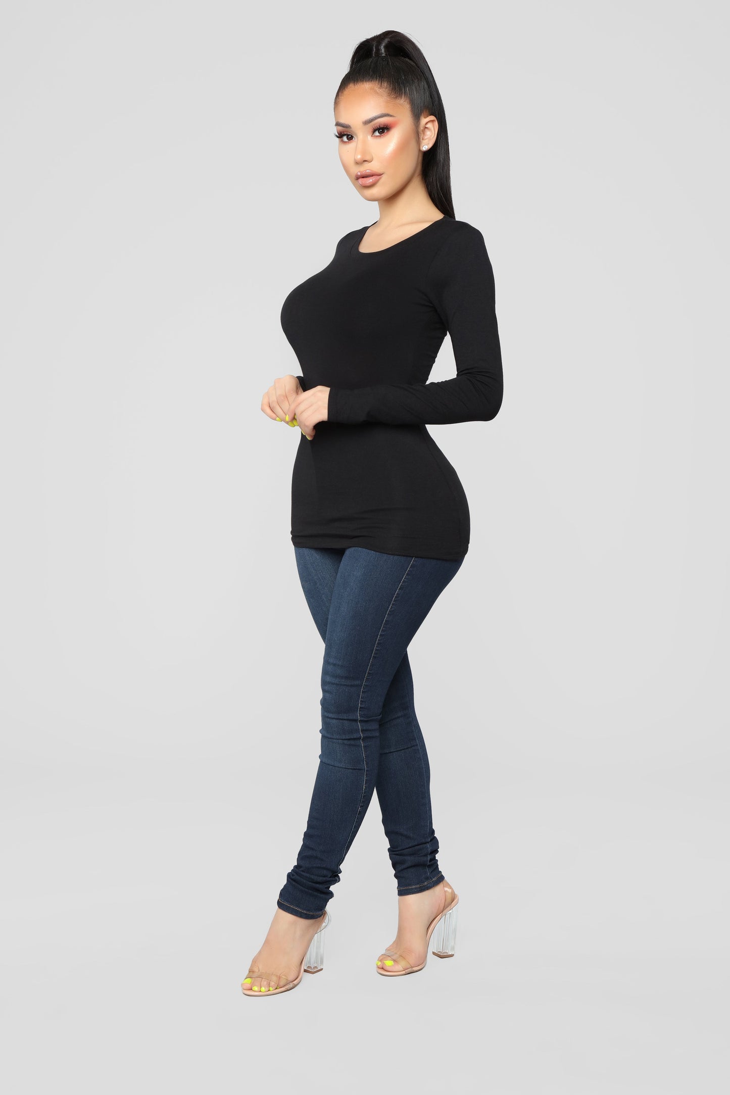 Julia Long Sleeve Top - Black