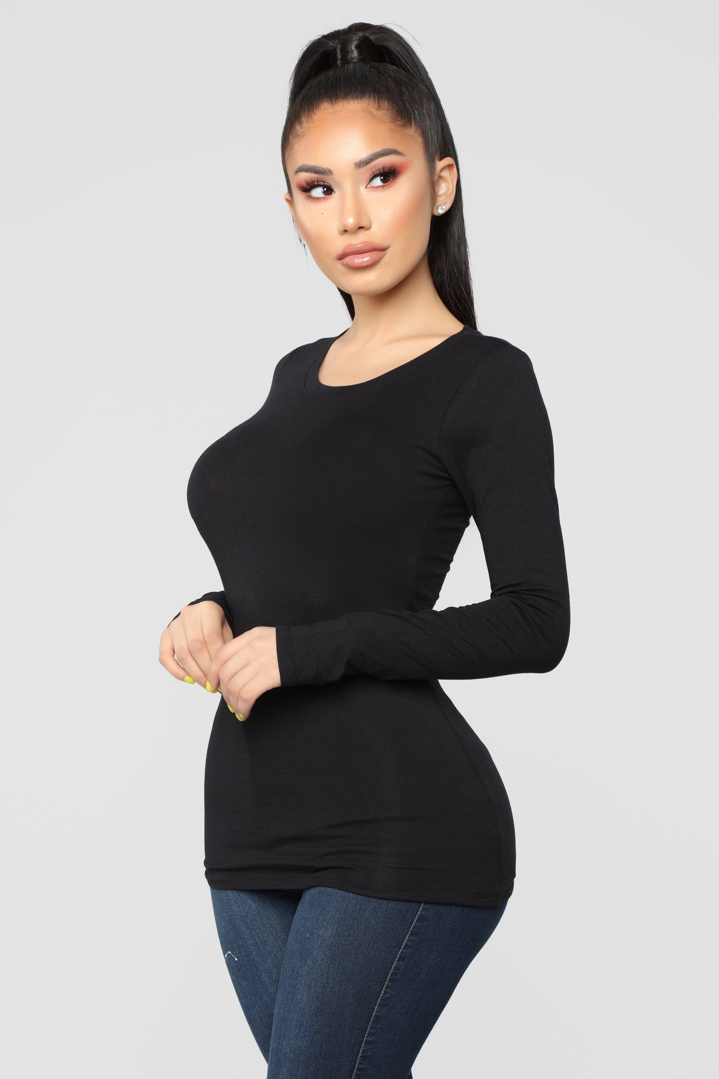 Julia Long Sleeve Top - Black