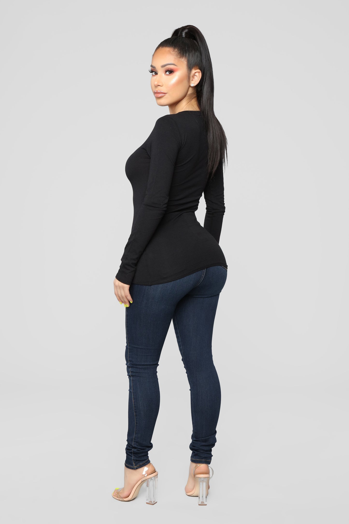 Julia Long Sleeve Top - Black