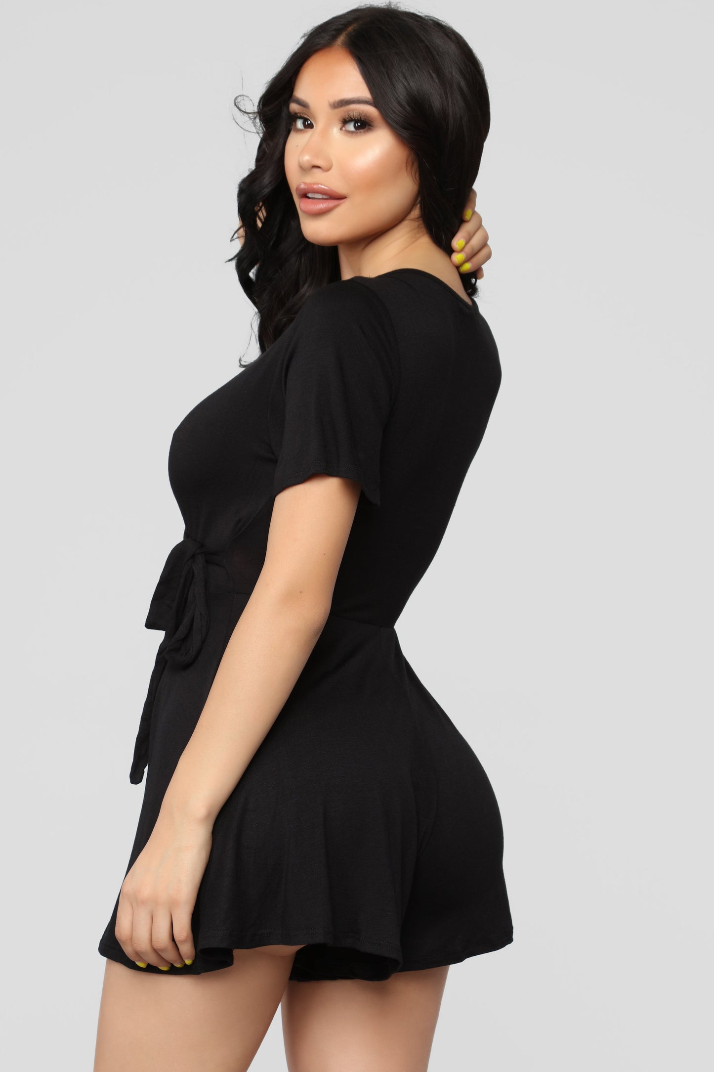 Rhonda Wrap Romper - Black