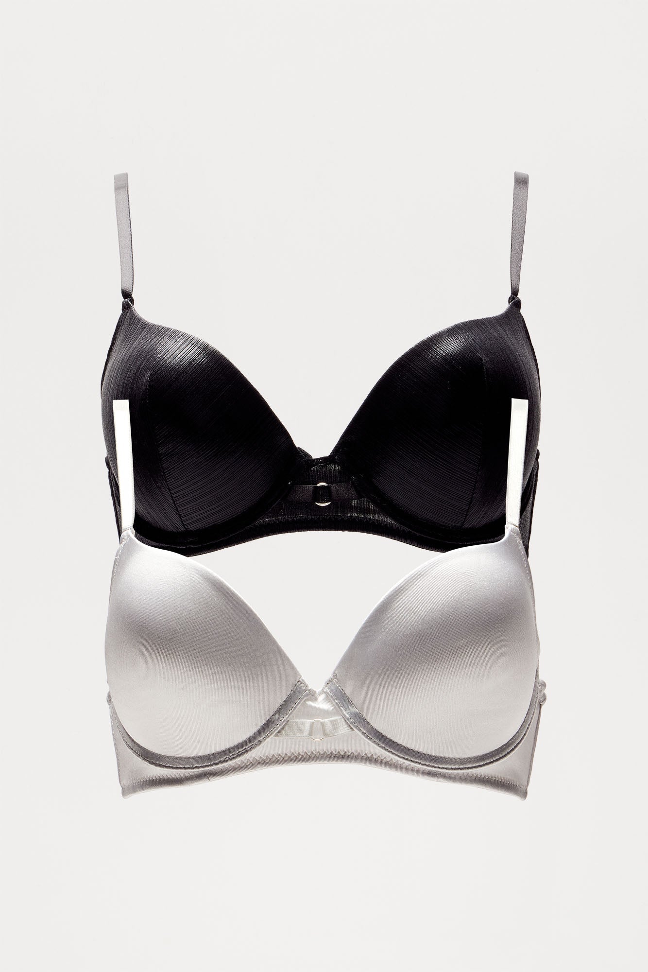 Main Character 2 Pack Demi Bras - Silver/Black