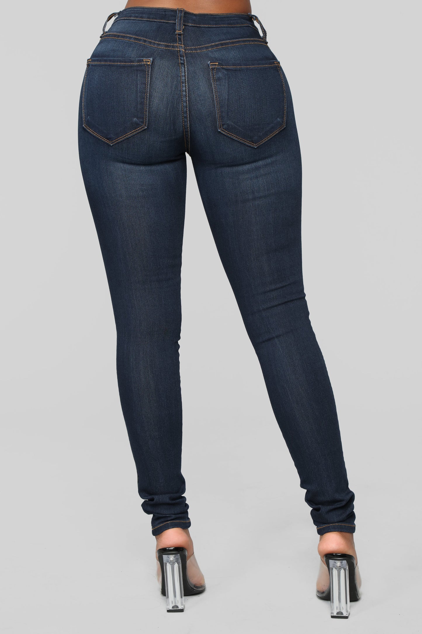 Classic Mid Rise Skinny Jeans - Dark Denim