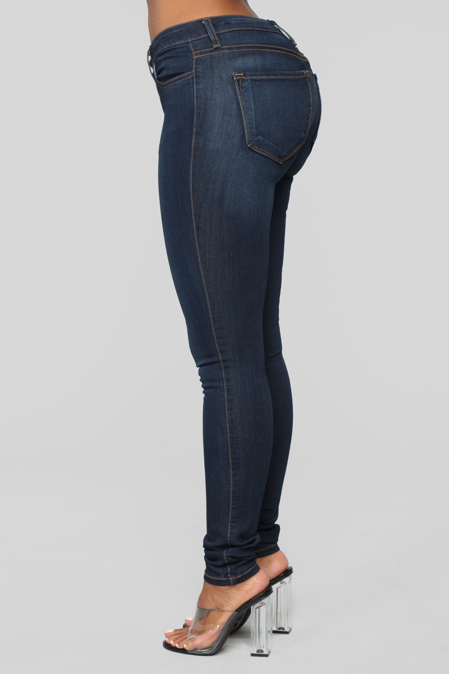 Classic Mid Rise Skinny Jeans - Dark Denim